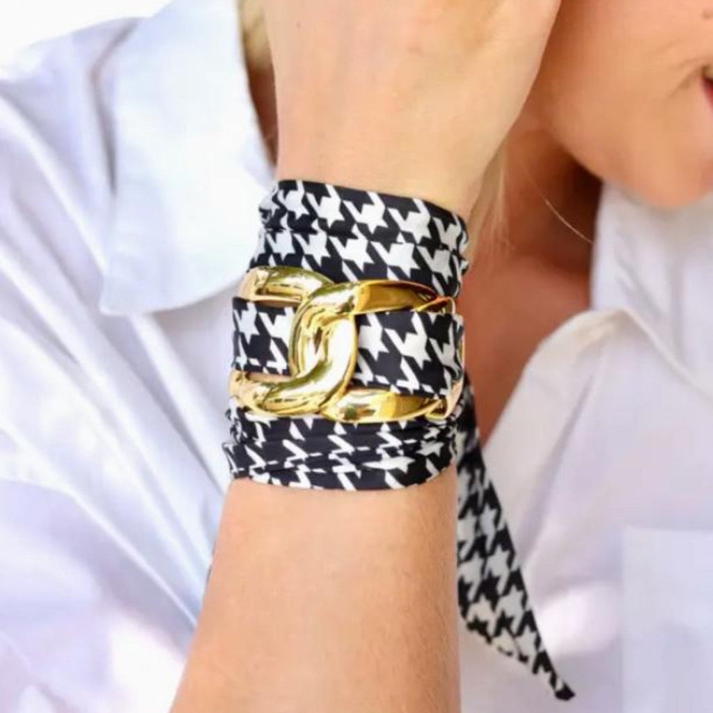 Houndstooth Scarf Cuff Bracelet