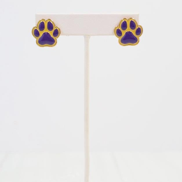 Let's Geaux Tiger Paw Earrings