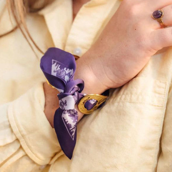 Geaux Purple Scarf Cuff Bracelet by Steward and James