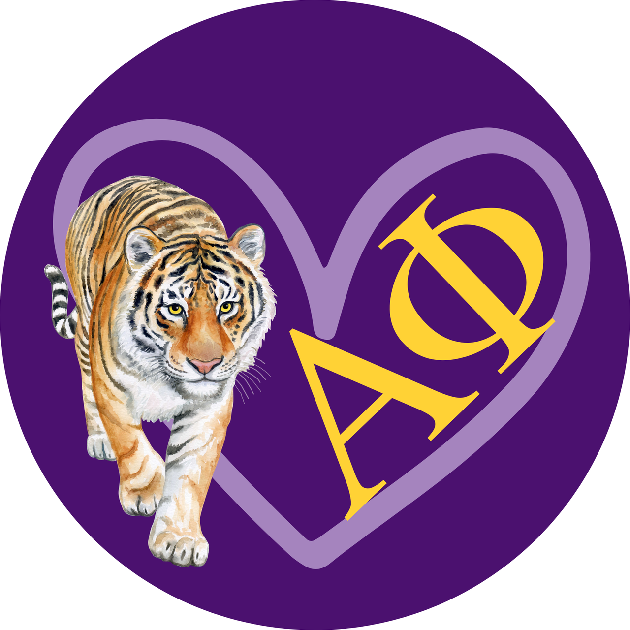Alpha Phi Tiger Love Button