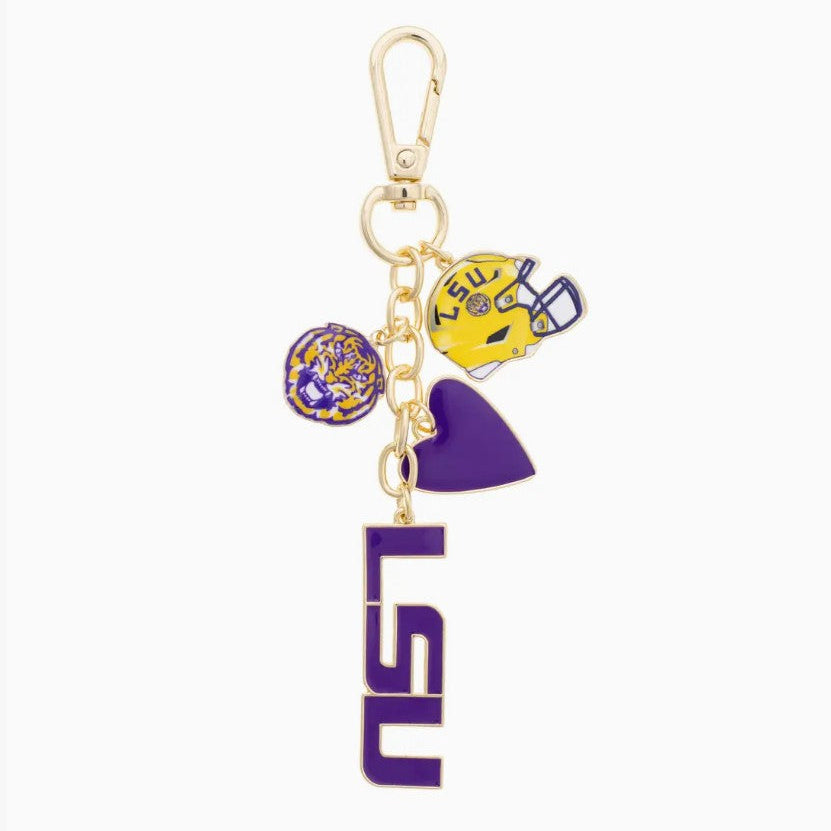 LSU Heart Cluster Purse Charm