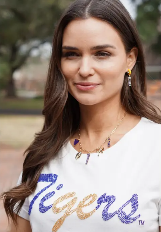 LSU Paper Clip Charm Collector Necklace