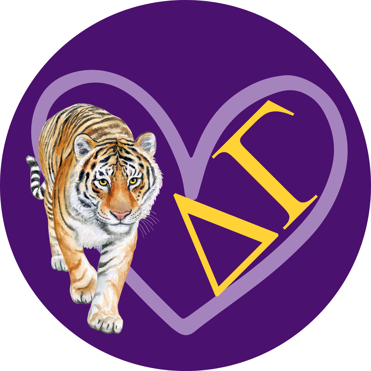 Delta Gamma Tiger Love Button