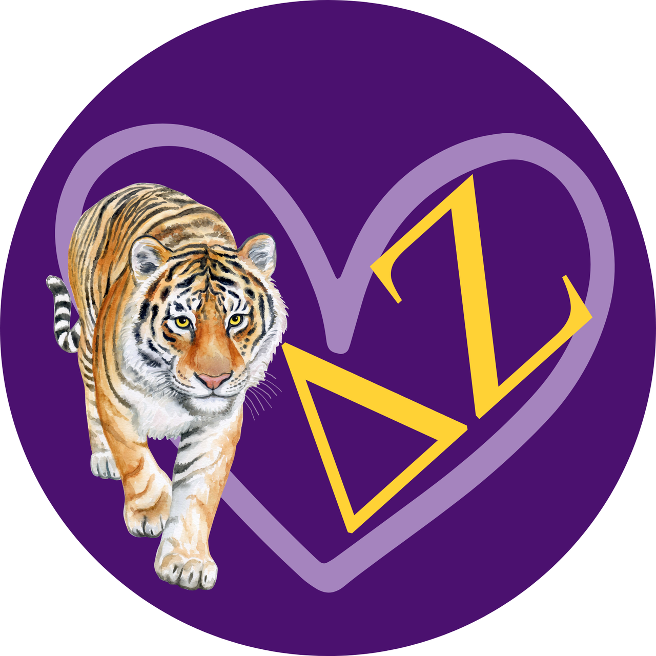 Delta Zeta Tiger Love Button