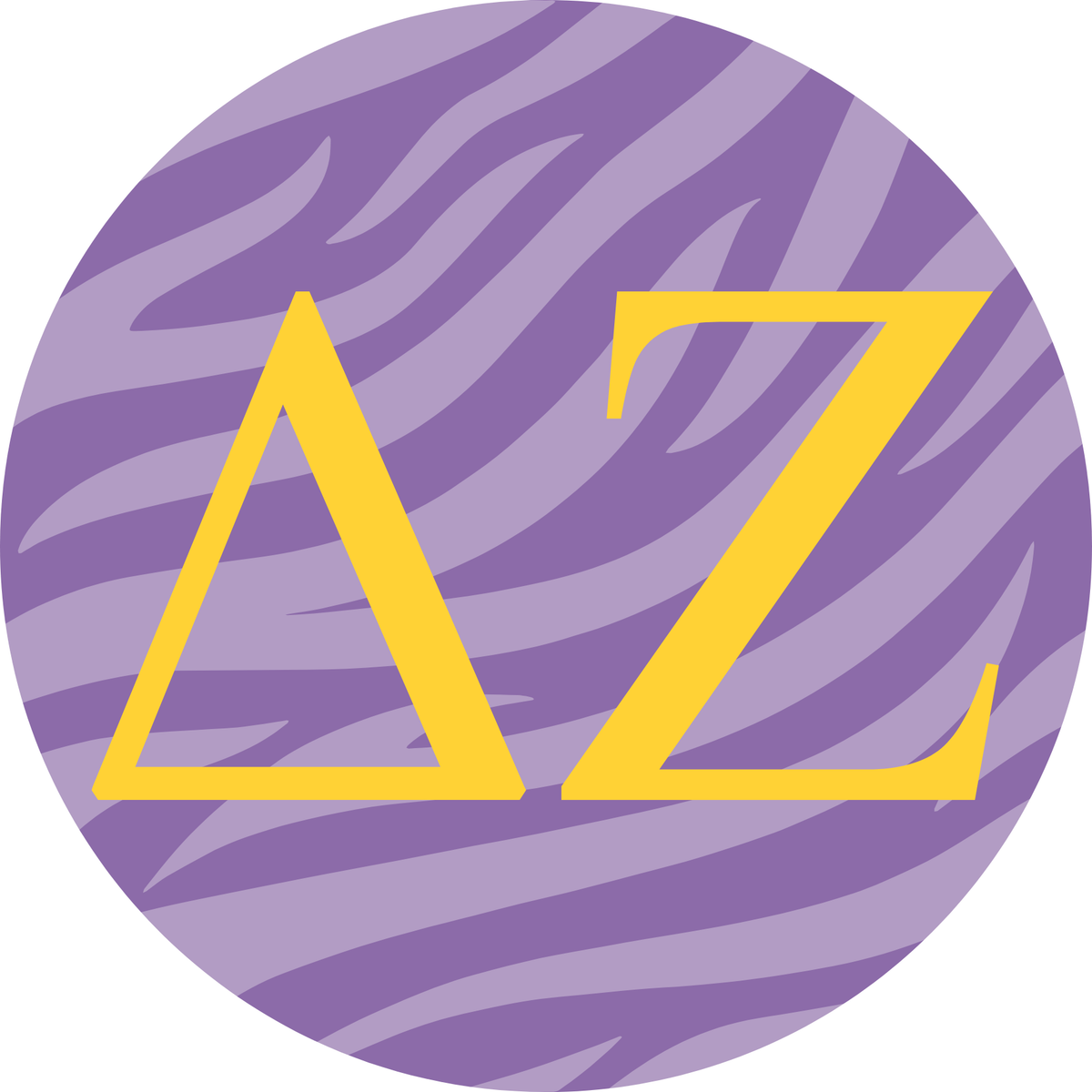 Delta Zeta Purple Tiger Stripes Button