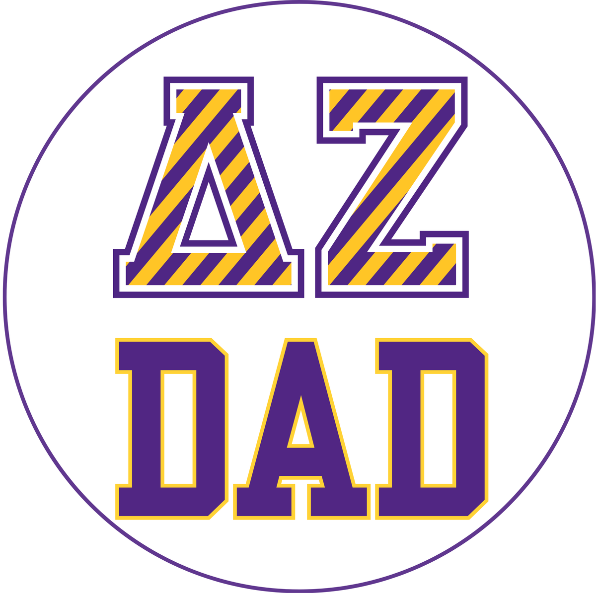 Delta Zeta Dad Button (Striped Letters)