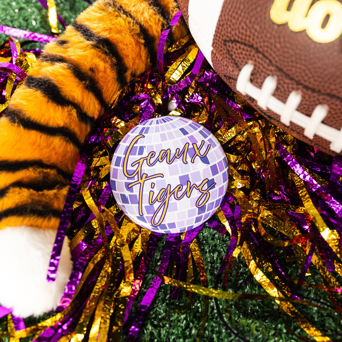 Disco Geaux Tigers Button