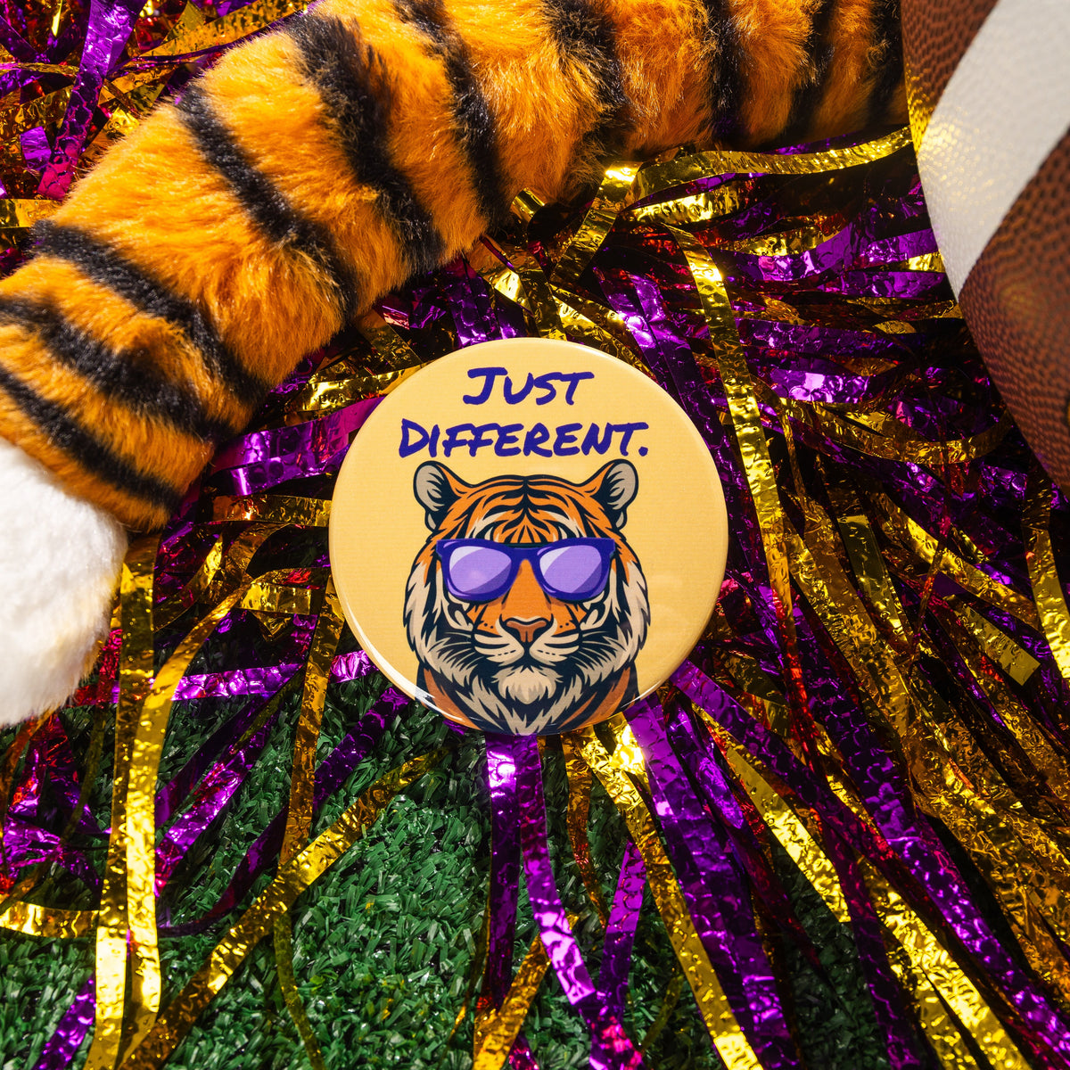 Just Different Button - Yellow Tiger