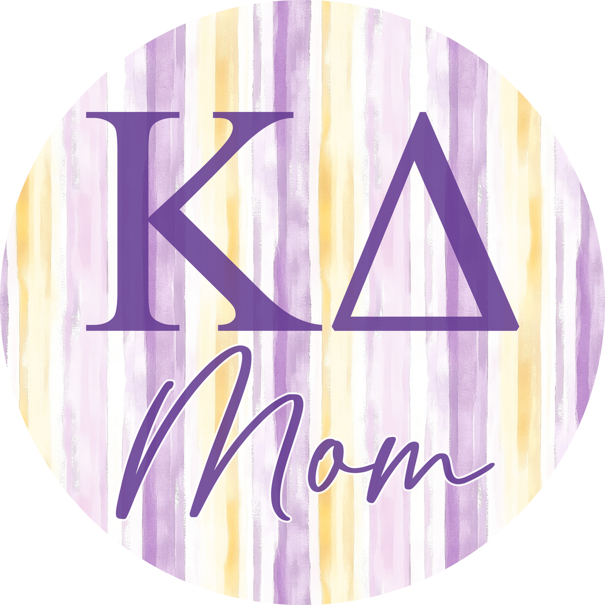 Kappa Delta Mom Button (Watercolor Stripes)