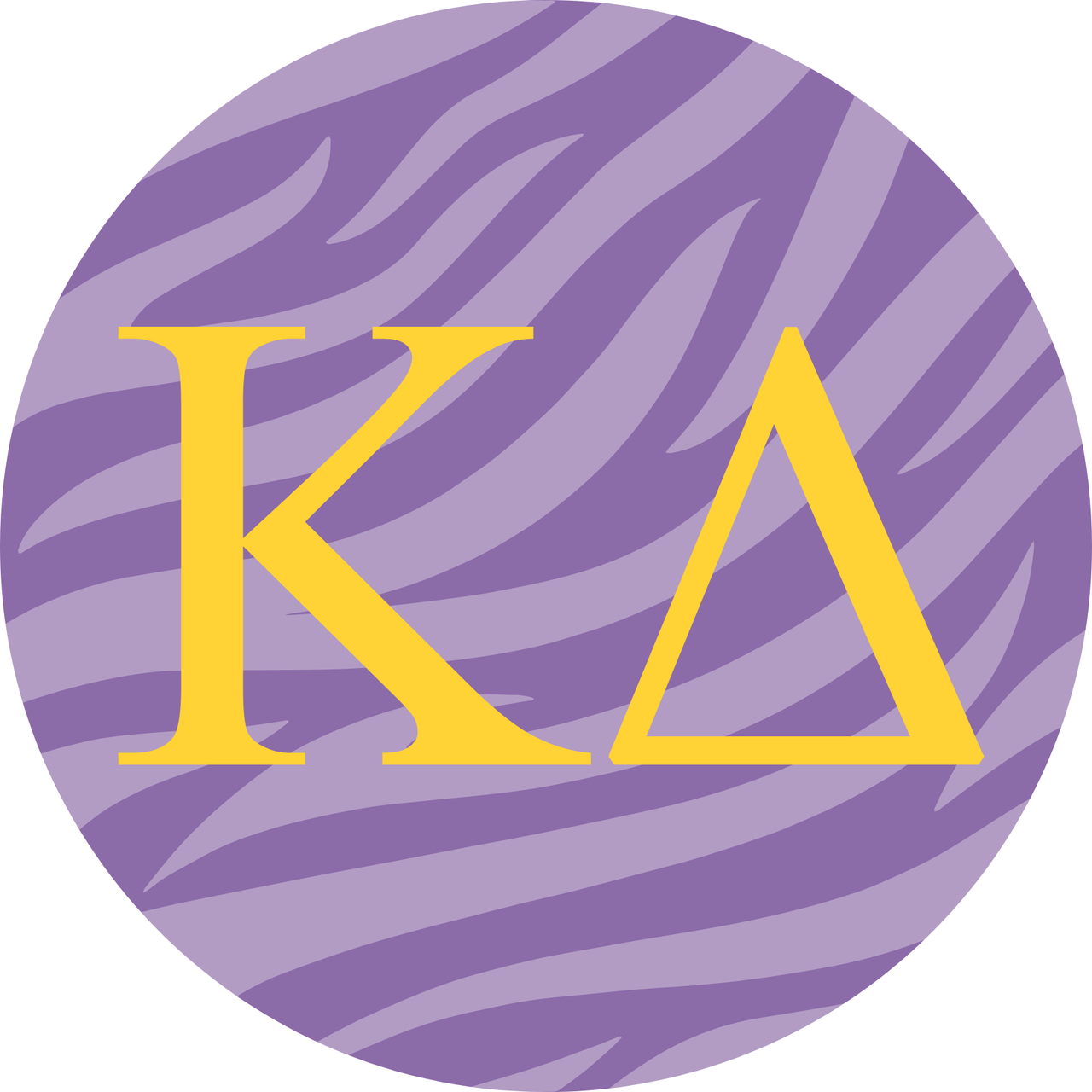 Kappa Delta Purple Tiger Stripes Button