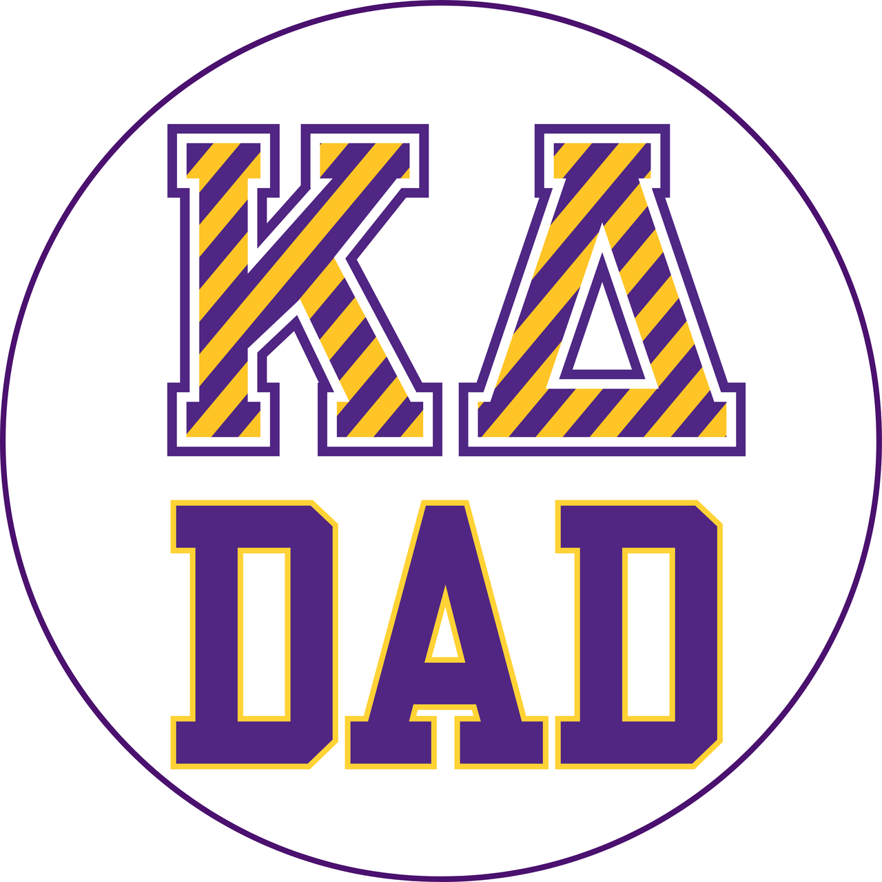 Kappa Delta Dad Button (Striped Letters)