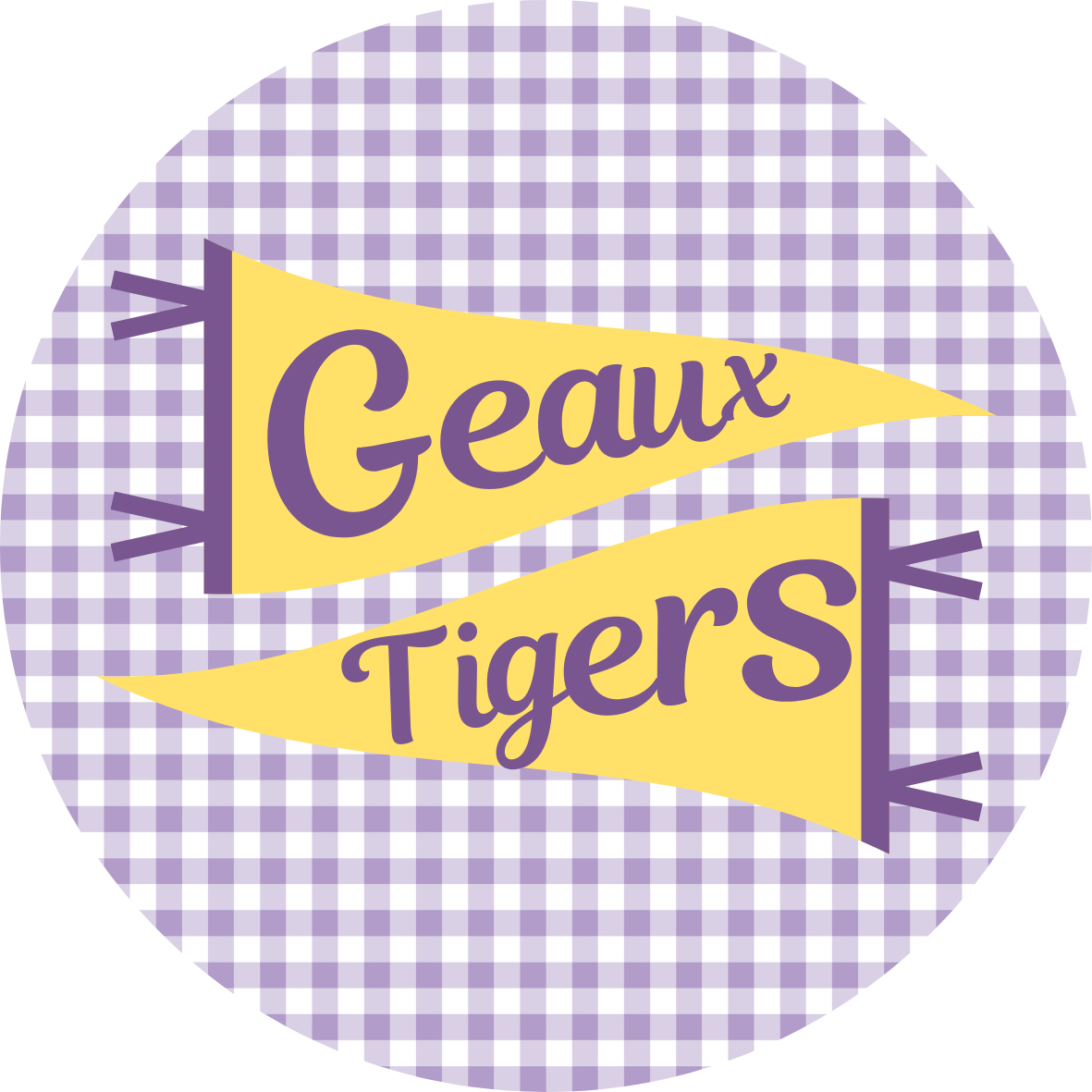 LSU game day button for LSU sports fans.