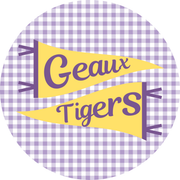 LSU game day button for LSU sports fans.
