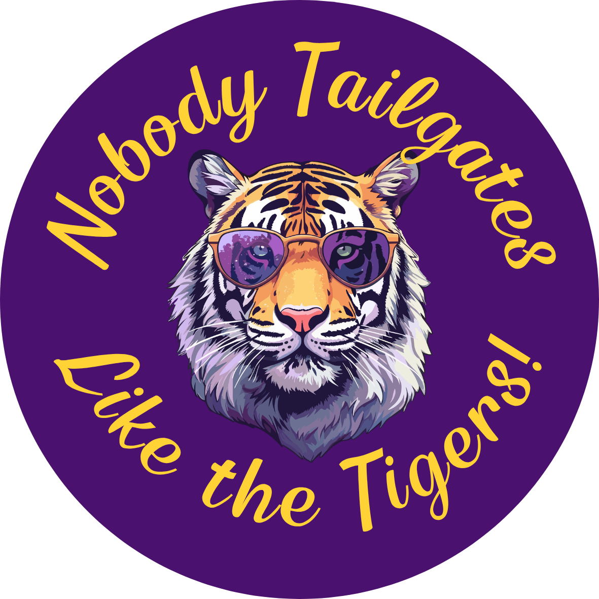 LSU game day button for LSU sports fans.