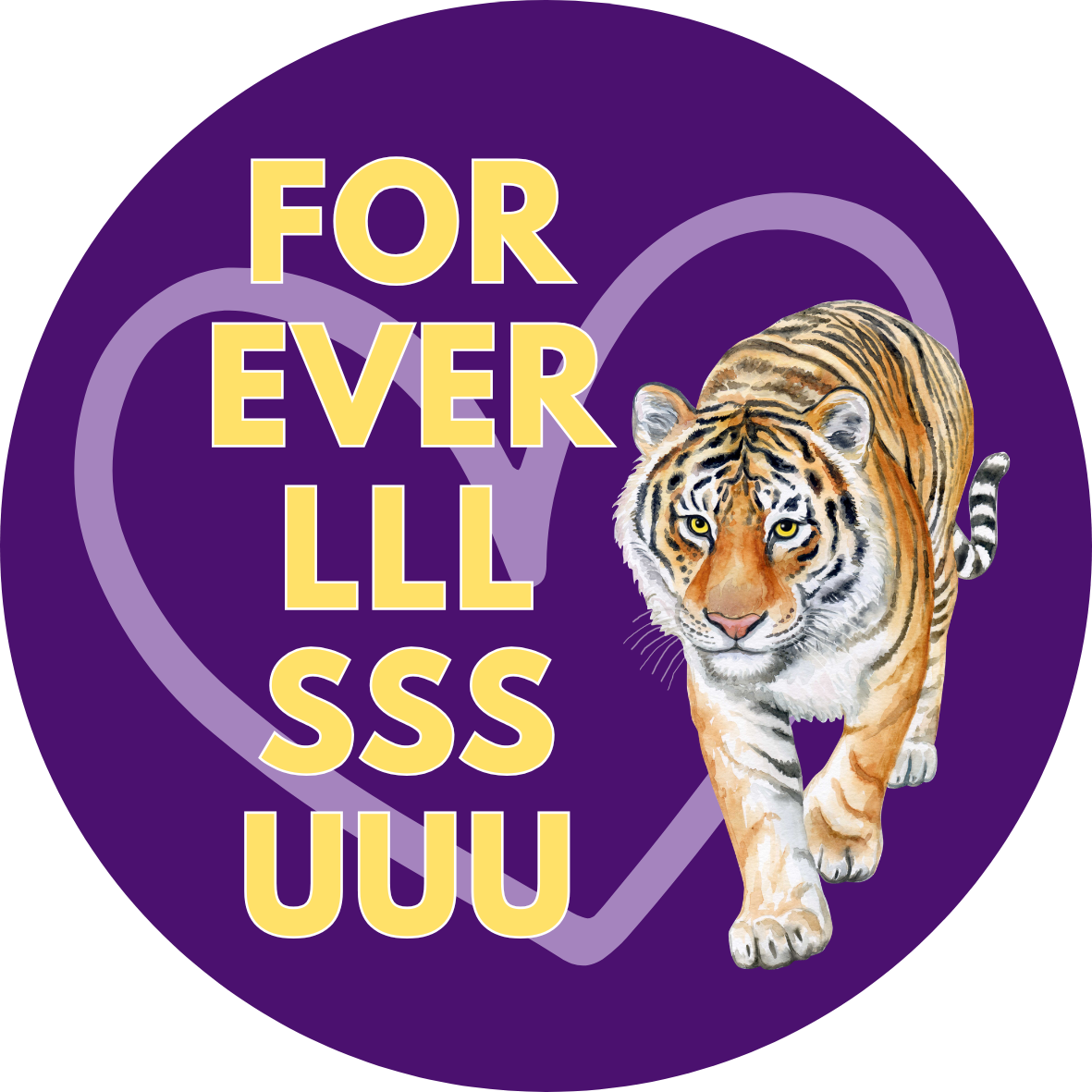 LSU game day button for LSU sports fans.