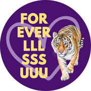 LSU game day button for LSU sports fans.