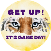 LSU game day button for LSU sports fans.