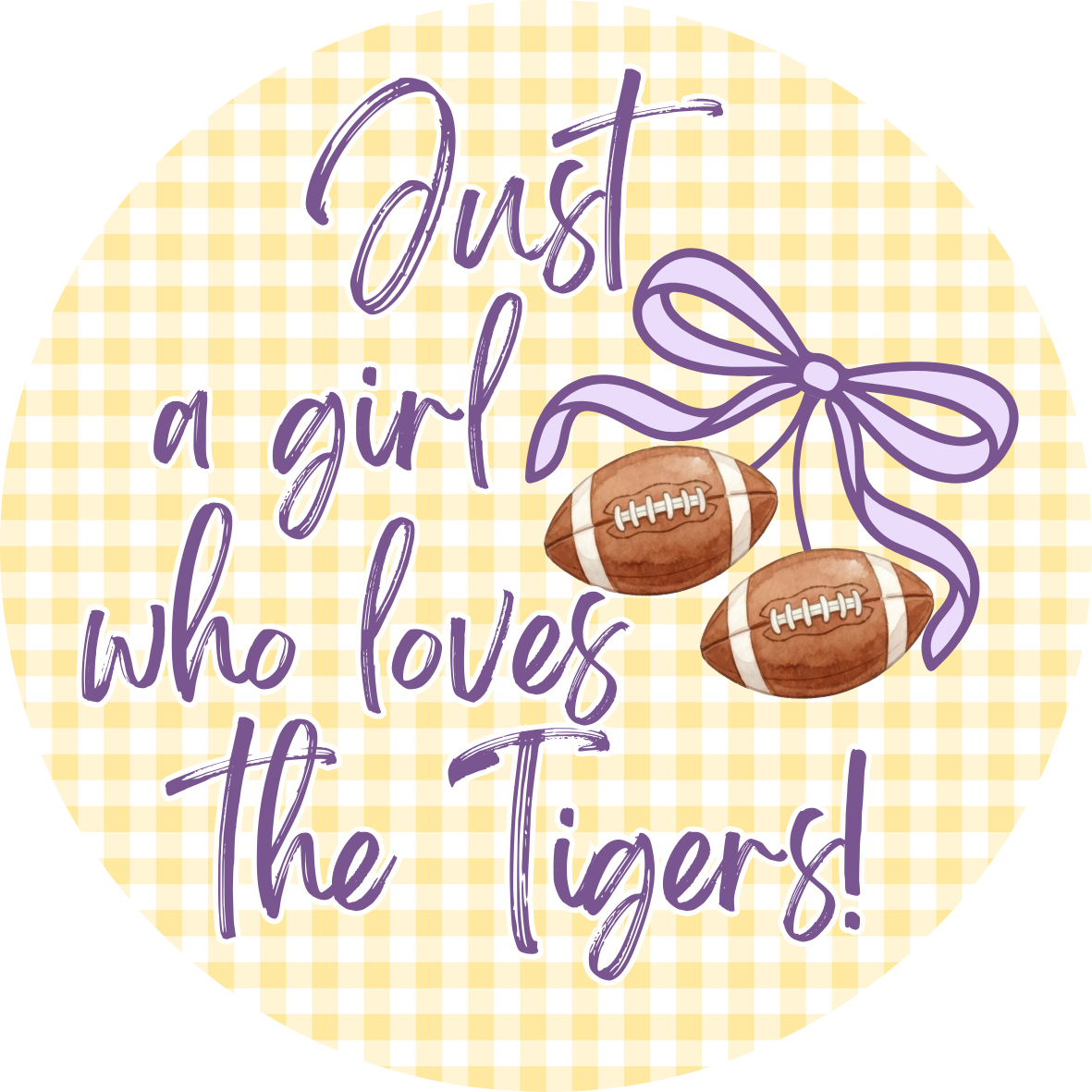 LSU game day button for LSU sports fans.
