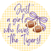 LSU game day button for LSU sports fans.