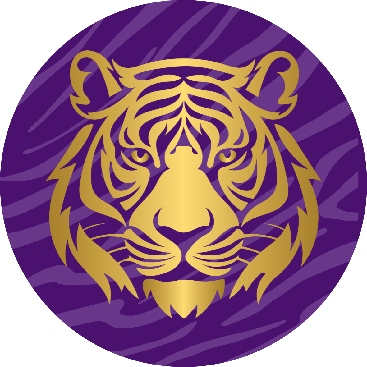 Gold Tiger Face Button