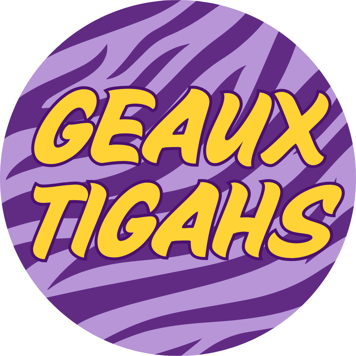 LSU game day button for LSU sports fans.