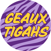 LSU game day button for LSU sports fans.