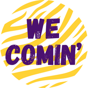 LSU game day button for LSU sports fans.