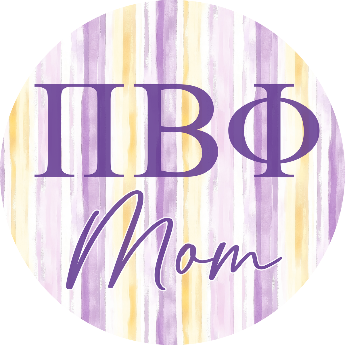 Pi Beta Phi Mom Button (Watercolor Stripes)