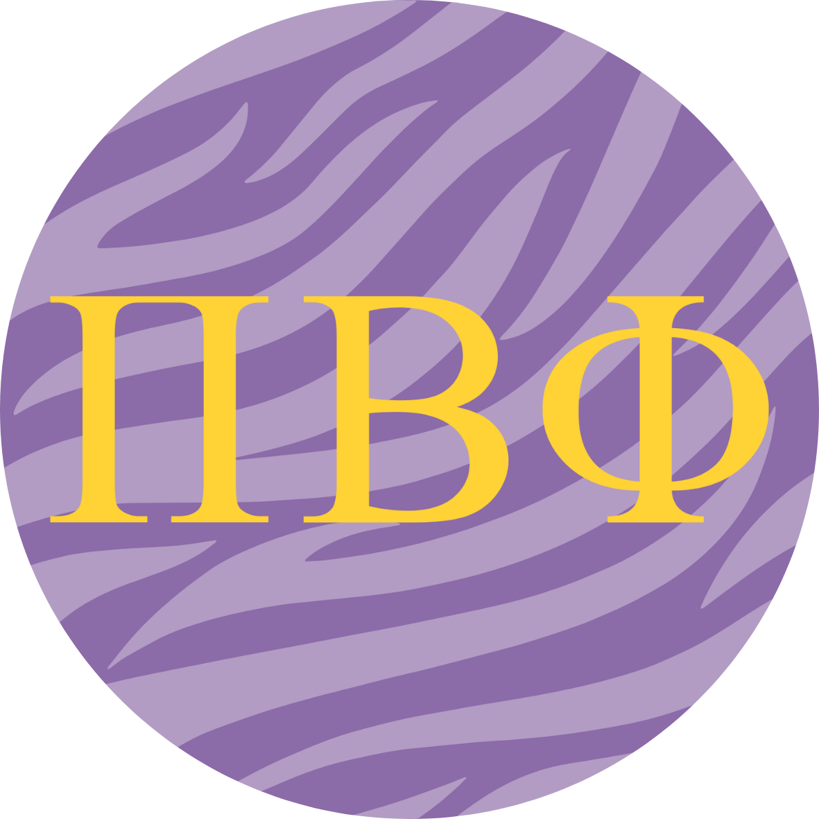 Pi Beta Phi Purple Tiger Stripes Button