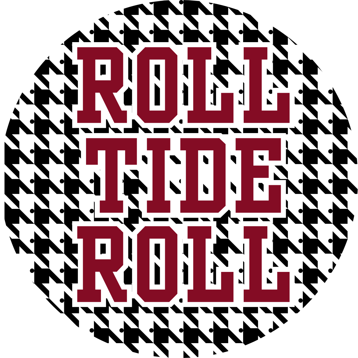 Roll Tide Roll game day button in crimson and white