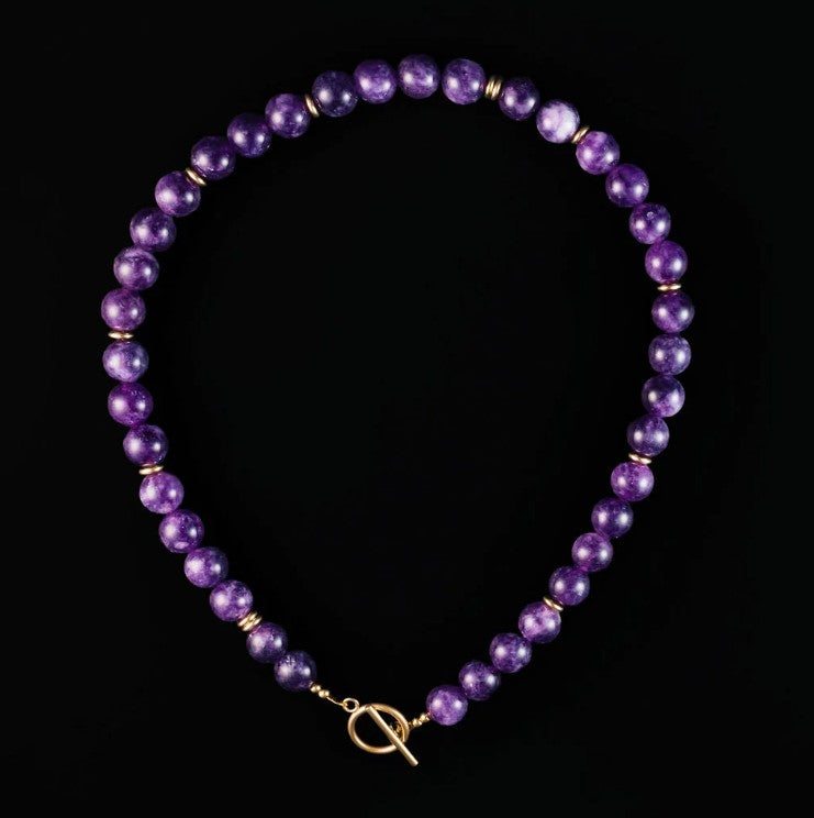 Rally Beaded Bracelet-Purple Charoite
