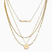 Gold layered multi chain necklace for LSU sports fans.