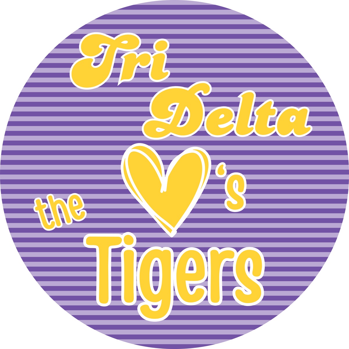 Tri Delta Loves the Tigers Button