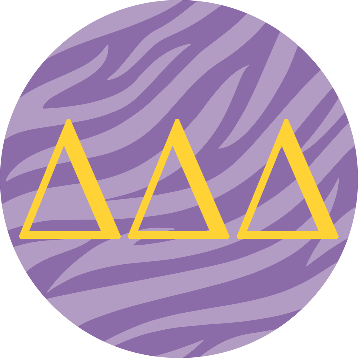 Delta Delta Delta Purple Tiger Stripes Button