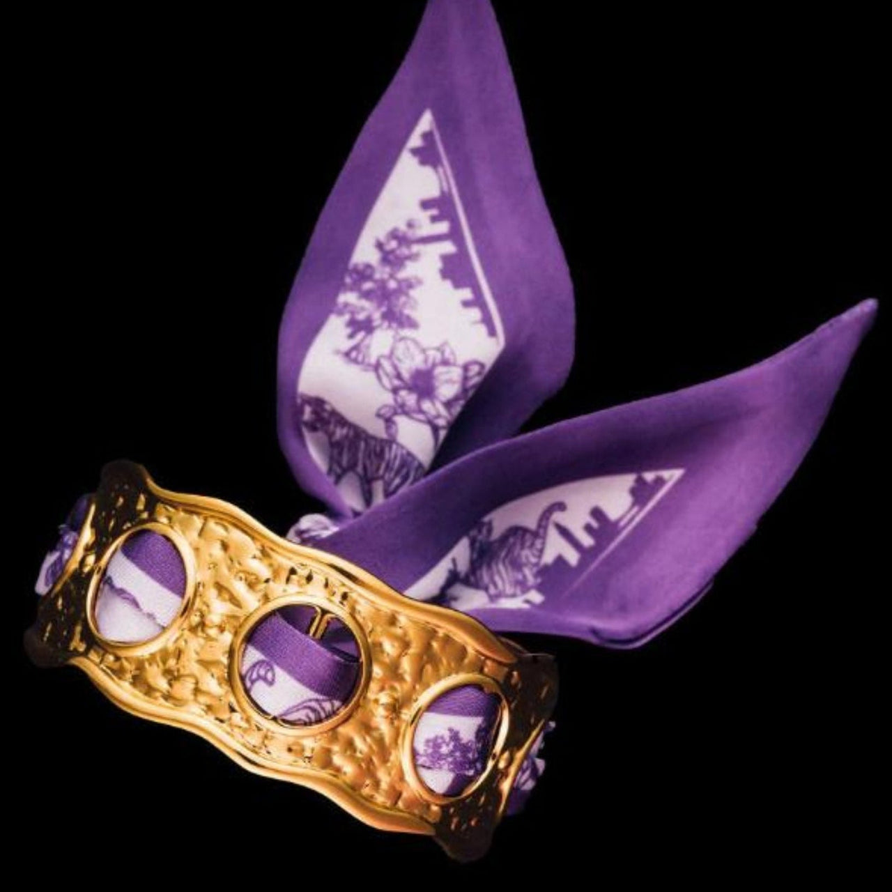 Geaux Purple Scarf Cuff Bracelet by Steward and James