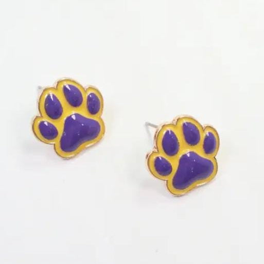 Let's Geaux Tiger Paw Earrings