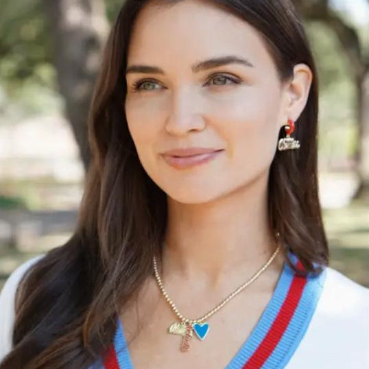 Ole Miss Beaded Charm Necklace
